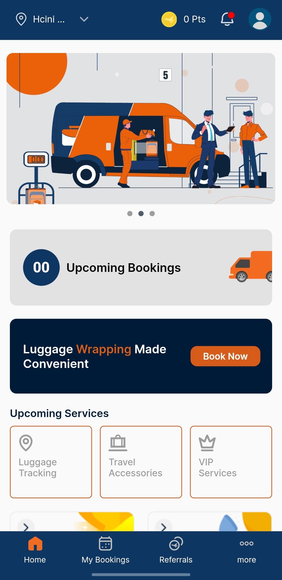 App booking screen